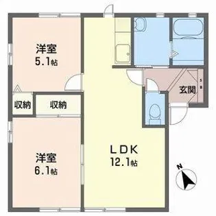 構壱番館C【101号室】の間取り