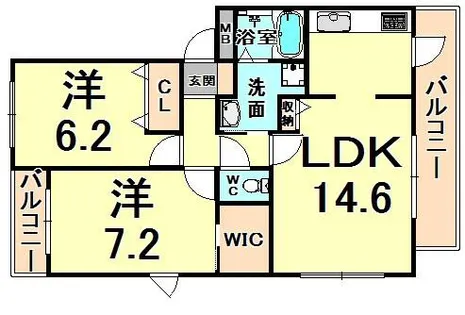 DAIKENN武庫之荘2 ヴェスト【3階】の間取り