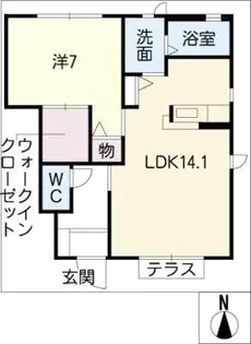 ソレイユJ B棟【1階】の間取り