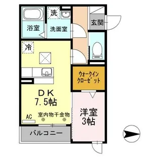 エバラン【203号室】の間取り