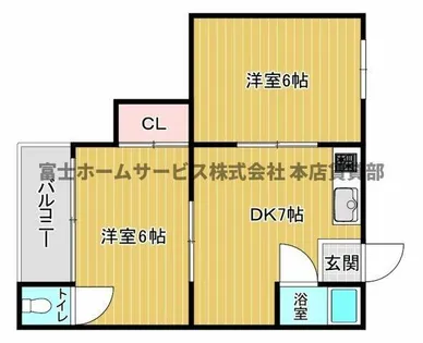 大和川パピレス【3階】の間取り