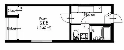 Boo.Hoo.Wooさくら【206号室】の間取り