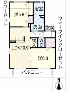 ルミエール海光【2階】の間取り