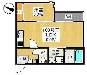 GRANDTIC平安通【1階】の間取り