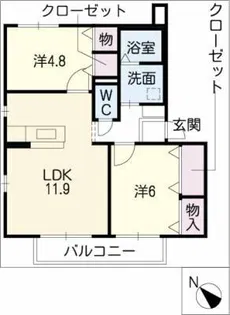 コスモコート・K A棟【1階】の間取り