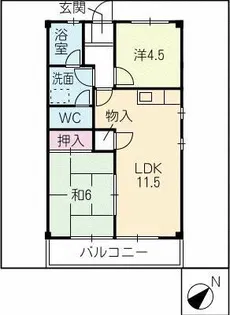 ボナール東海【1階】の間取り