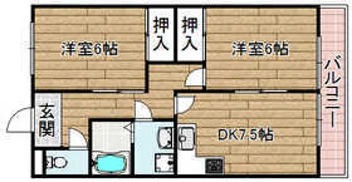 中島ハイツ【2階】の間取り