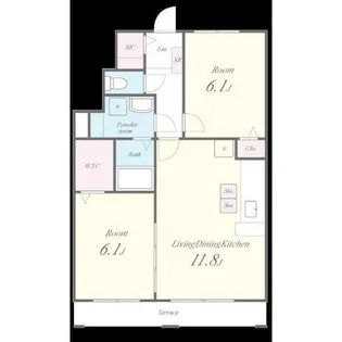 ジャルディーノ ア カーサ【1階】の間取り