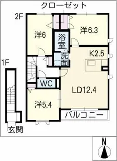 ルーチェ・ブル【2階】の間取り