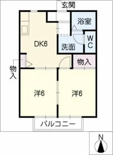 ディアス大倉【2階】の間取り
