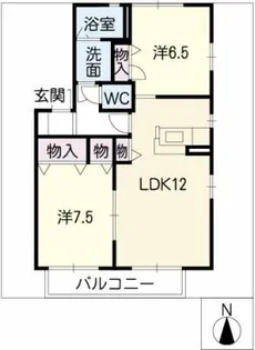 ラルジュ・ジャルダン A棟【2階】の間取り