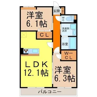 GRANDUKE松原(グランデューク松原)【6階】の間取り