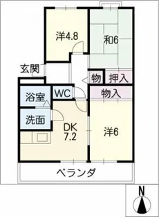 パティエール若草【2階】の間取り