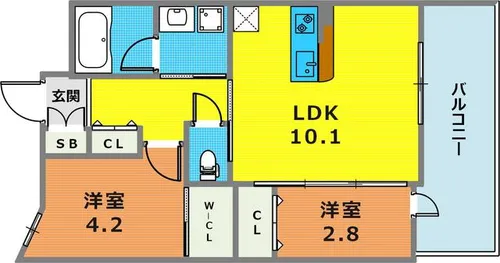 GENOVIA神戸新開地駅前【11階】の間取り