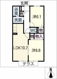 タウニーSK B棟【1階】の間取り