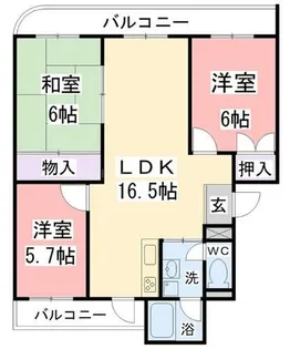 サングレード和泉【201号室】の間取り
