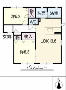風車のあるまち E棟【1階】の間取り