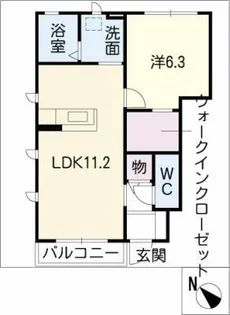 ラスパ A棟【1階】の間取り