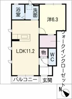 ラスパ A棟【1階】の間取り