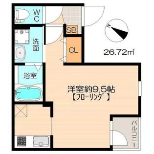 パームヴィラ笹原2【301号室】の間取り
