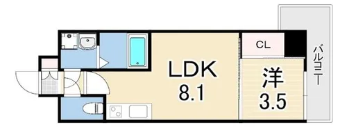LIVIAZ KOBE LAMER【5階】の間取り
