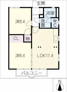 グリーンステージ東山D棟【1階】の間取り