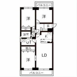 BRO北野【102号室】の間取り