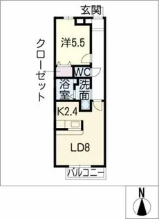 ブルーローズガーデンB棟【2階】の間取り