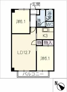 サクスィード21 C【2階】の間取り