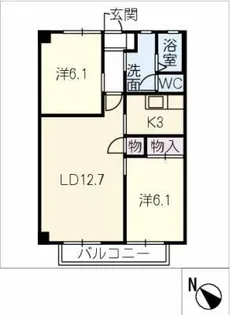 サクスィード21 C【2階】の間取り