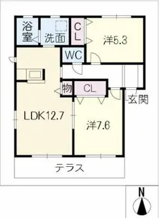 ルシェール小池【1階】の間取り