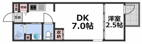 リエゾンコート大今里【3階】の間取り