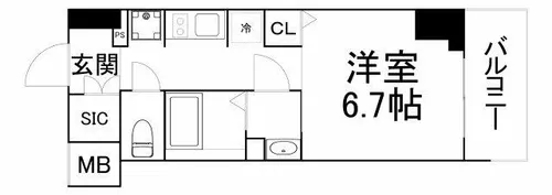 ジオエント新町【6階】の間取り
