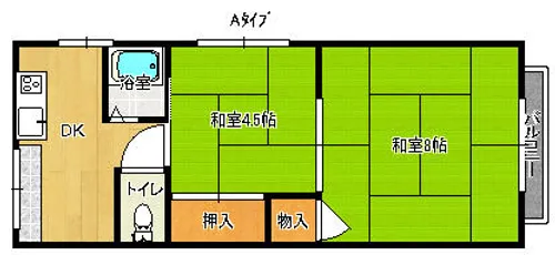 ビスタ安立【1階】の間取り