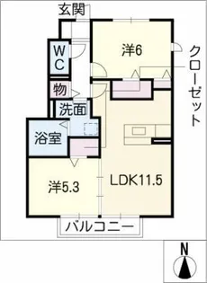 グレースコートⅡ【1階】の間取り