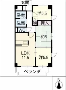 エミネンス名西【4階】の間取り