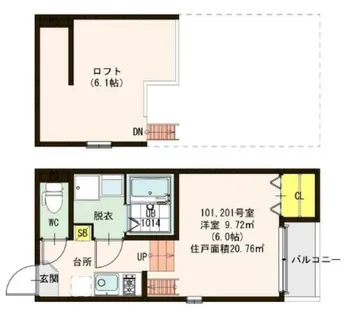 トロワ・スール【1階】の間取り