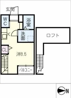 リバーサイド花田【1階】の間取り