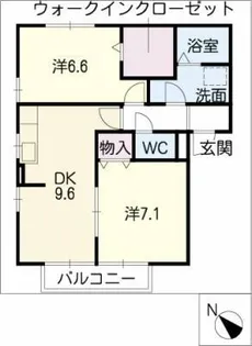 パークハイムNAGARE【1階】の間取り