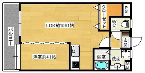 フォステリア大橋【6階】の間取り