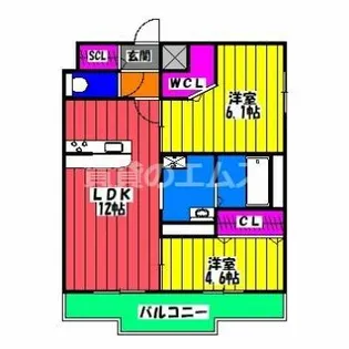 Pisces東比恵【7階】の間取り