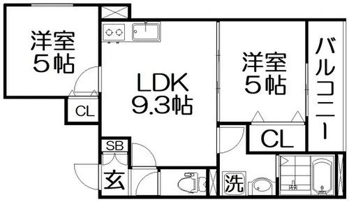 クリエオーレ星田【3階】の間取り