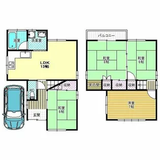 大阪府藤井寺市小山5丁目【一戸建】の間取り