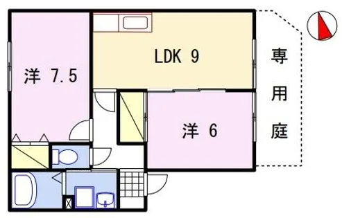 ハイツミウラ【1階】の間取り