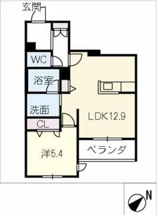 シャーメゾン月見【2階】の間取り