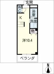 秀島ビルCrastina108【3階】の間取り
