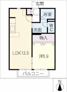 グリーンステージ高田山B棟【2階】の間取り