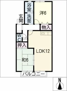 ディアコートⅢB棟【2階】の間取り