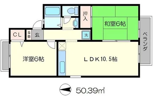セジュールさかえ【1階】の間取り