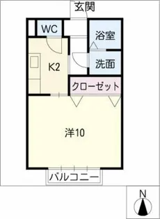 チェリータウンB棟【2階】の間取り